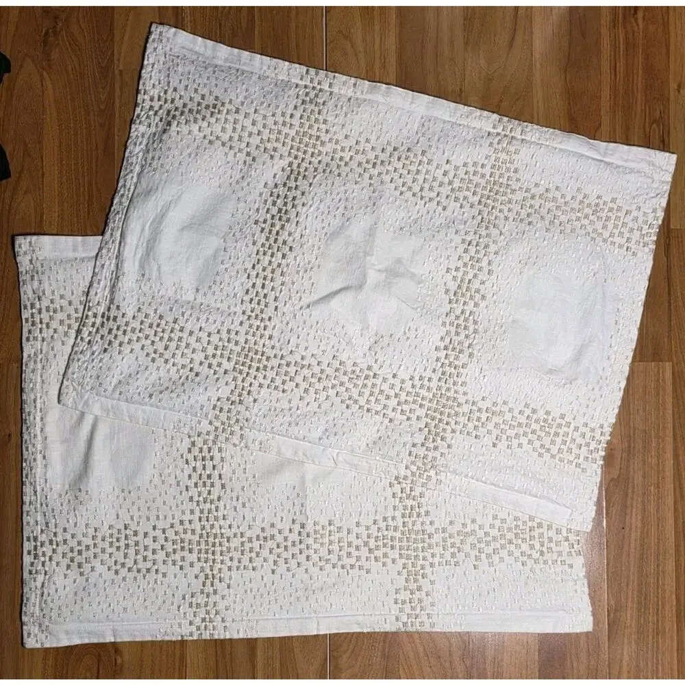 Hotel Collection Mosaic Grid Embroidered 100% Cotton Pillow Sham Standard X2